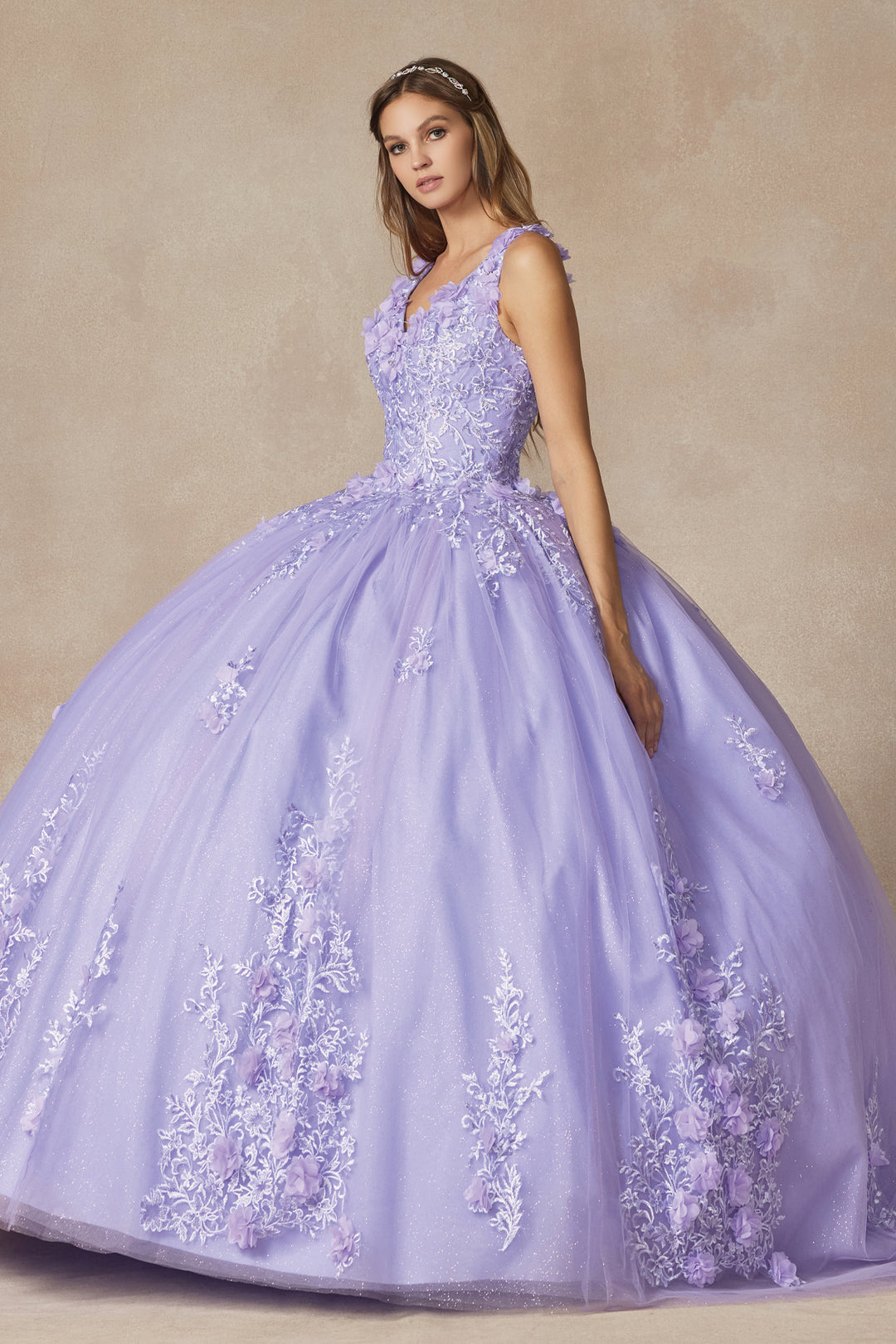 Juliet 1437 quinceanera ball gown front view, option 2