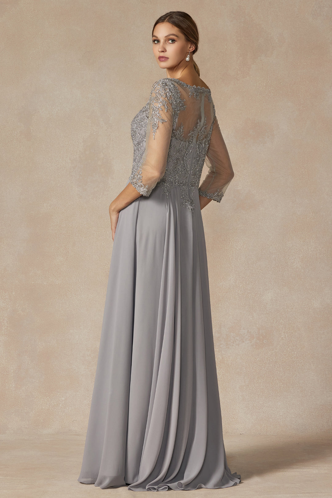 Juliet M12 mother of the bride dress back view, option 2
