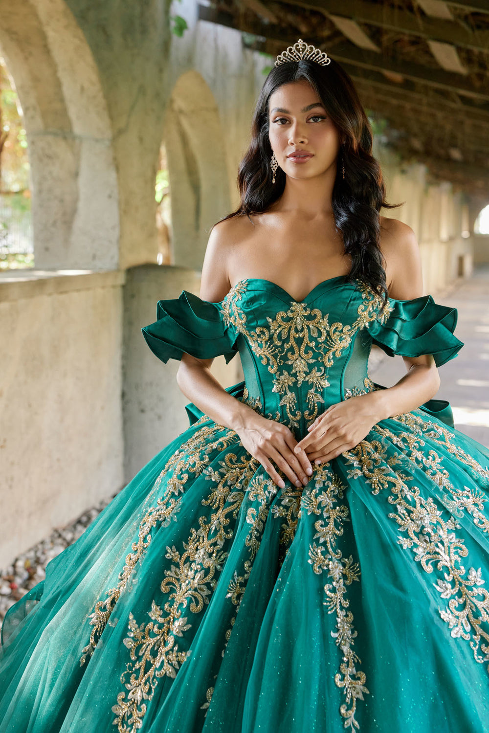 Juliet JT1504J ball gown front detail view