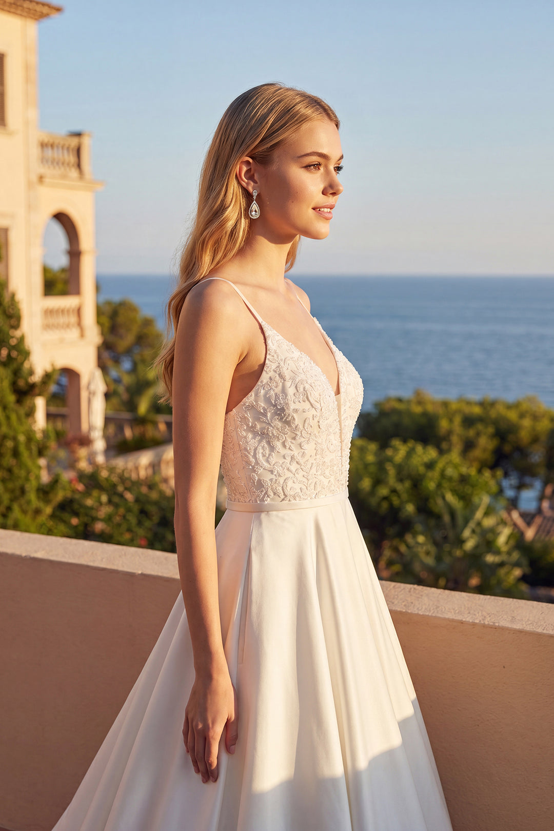 Juliet JT2603CW A-line bridal gown side view