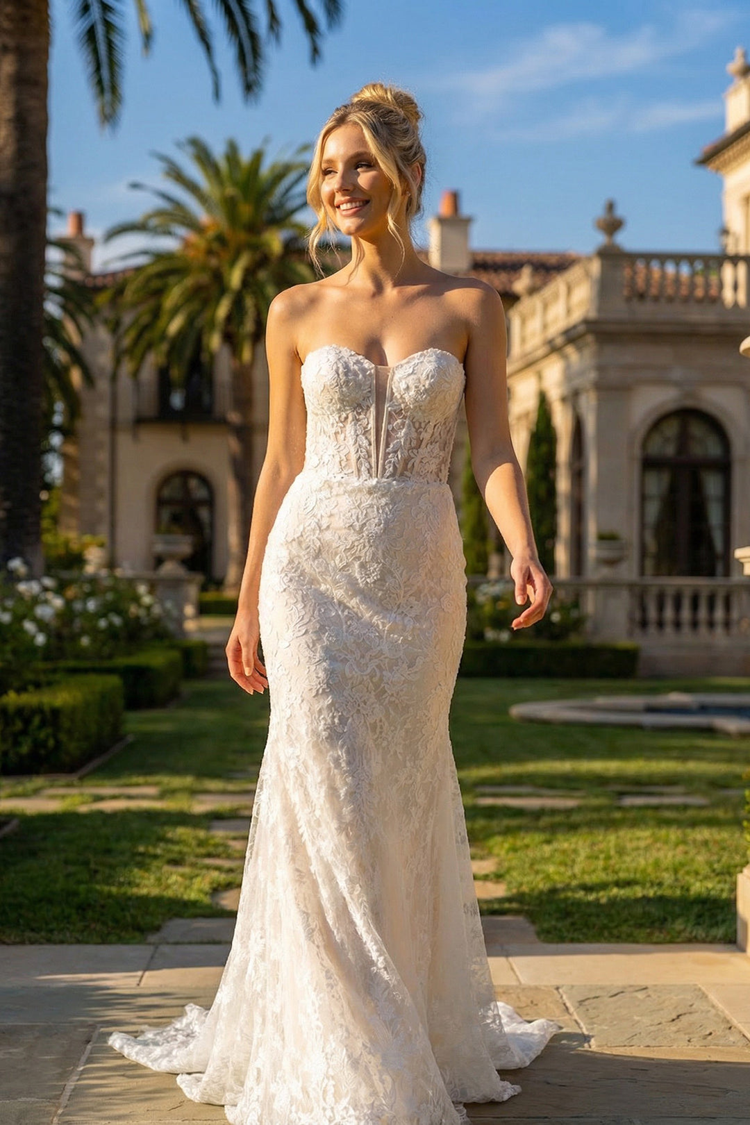 Juliet JT2667SW strapless mermaid bridal gown front view