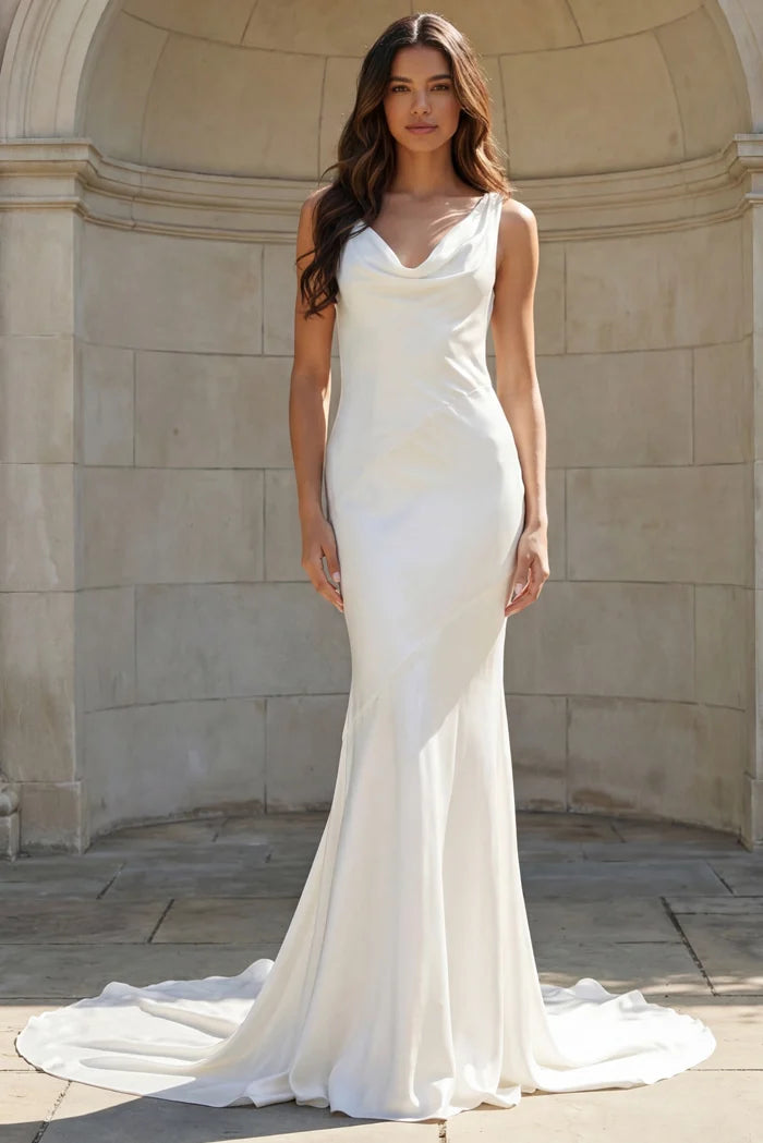 Jovani JB03910 Cowl Neckline Bridal Dress