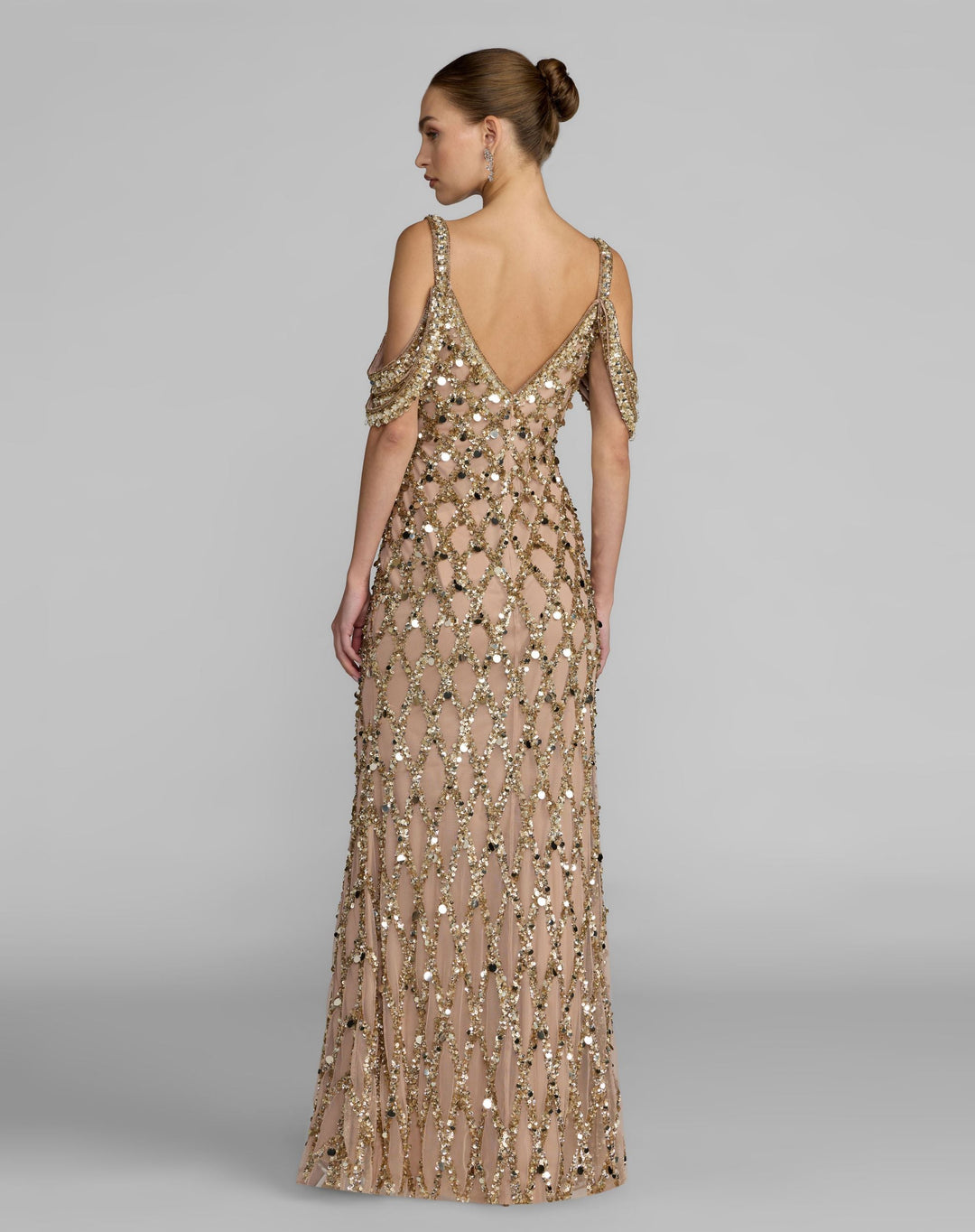 Mac Duggal 10139 Sequin Embellished V-Neck Gown