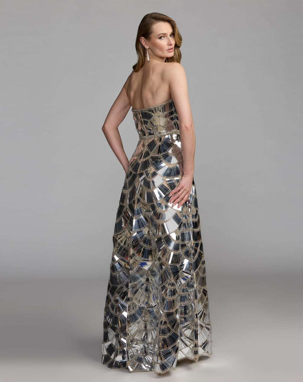 Mac Duggal 10168 Hand Embellished Strapless Ball Gown