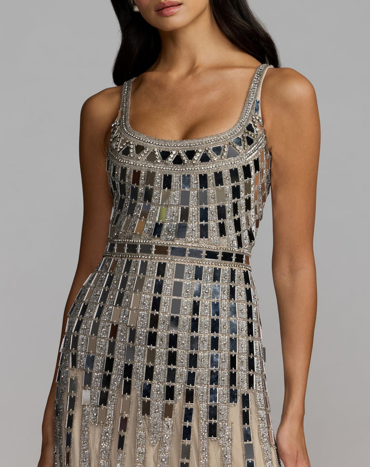 Mac Duggal 10179 Mirror Embellished Sleeveless Evening Gown