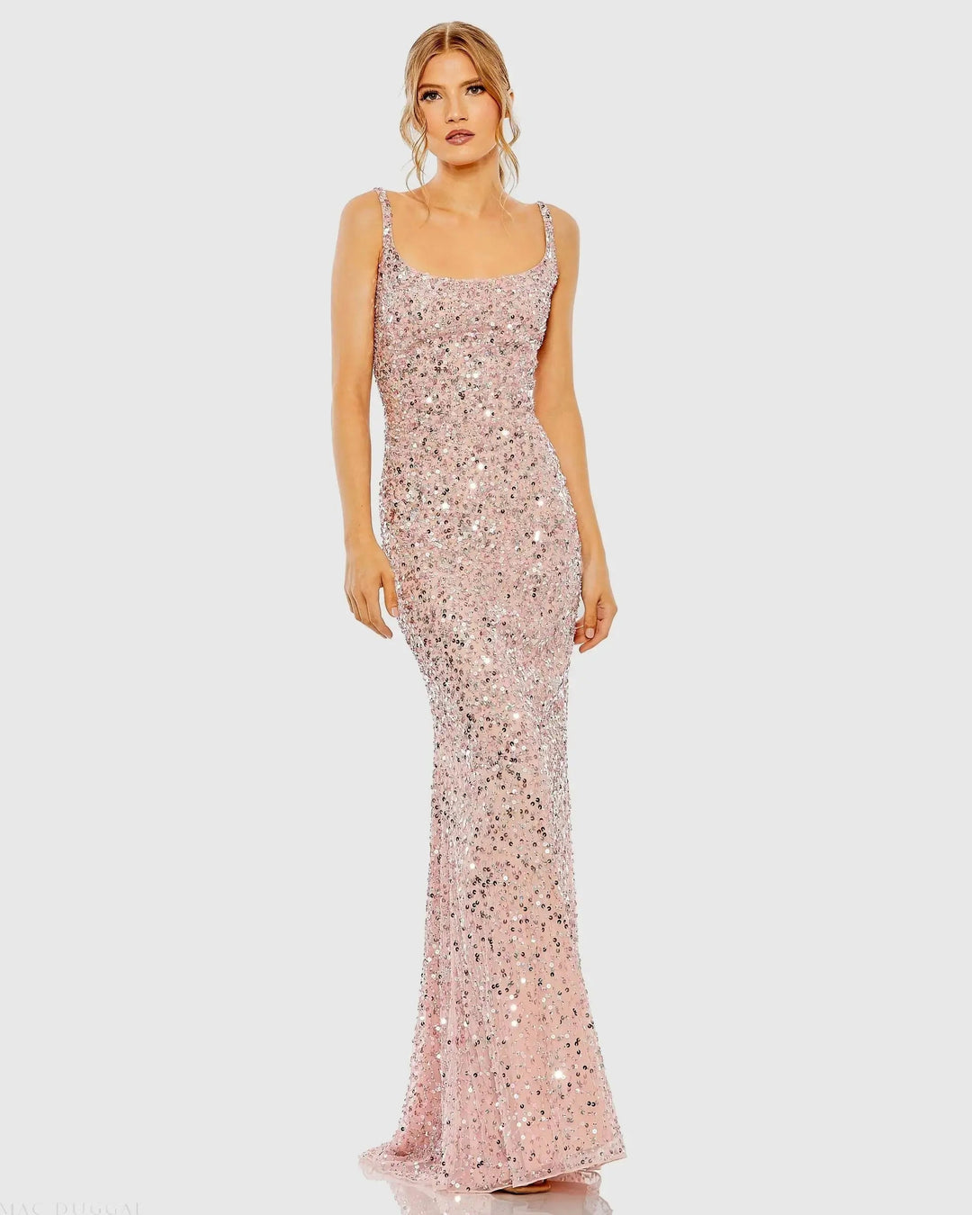 Mac Duggal 10705 Sequined Low Back Slip Gown