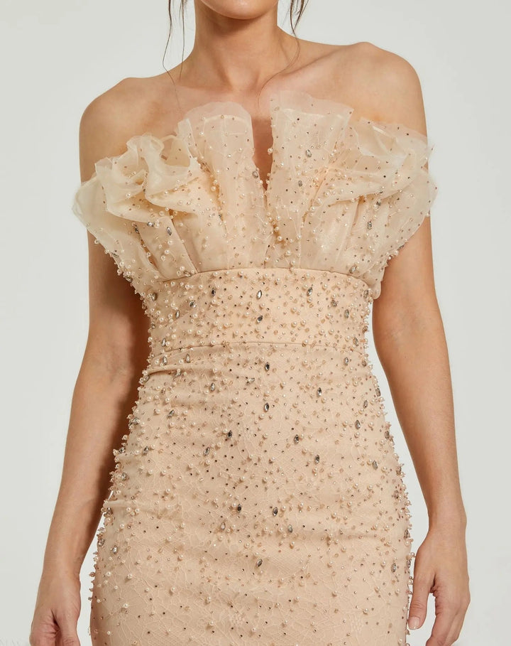 Mac Duggal 11774 Strapless Embellished Tulle Mermaid Gown