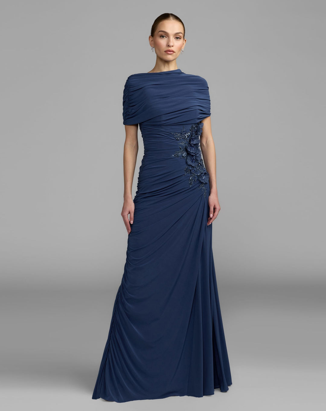 Mac Duggal 13244 Embellished Jersey Draped Column Gown
