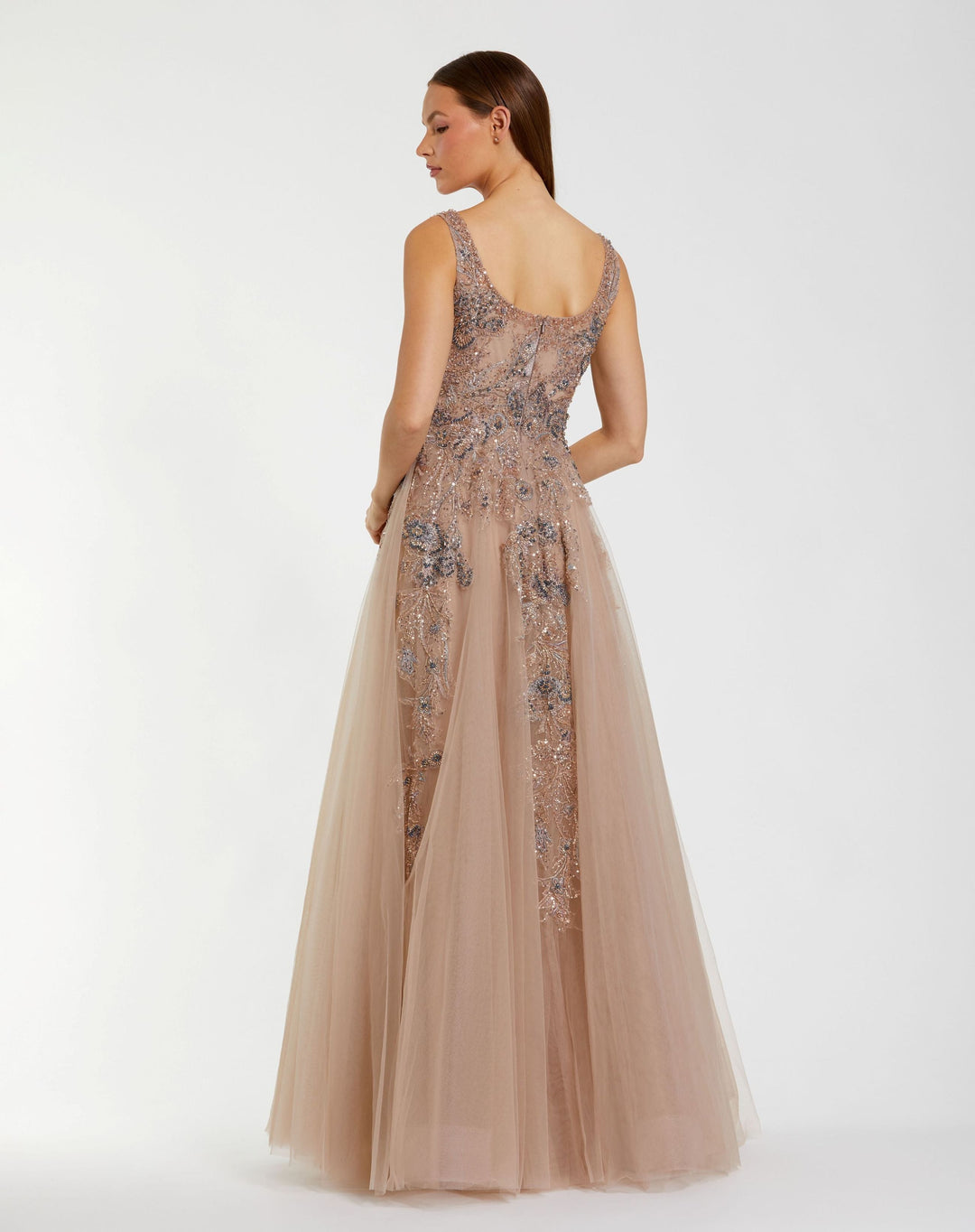 Mac Duggal 21099 Hand Embellished Tulle A-Line Gown