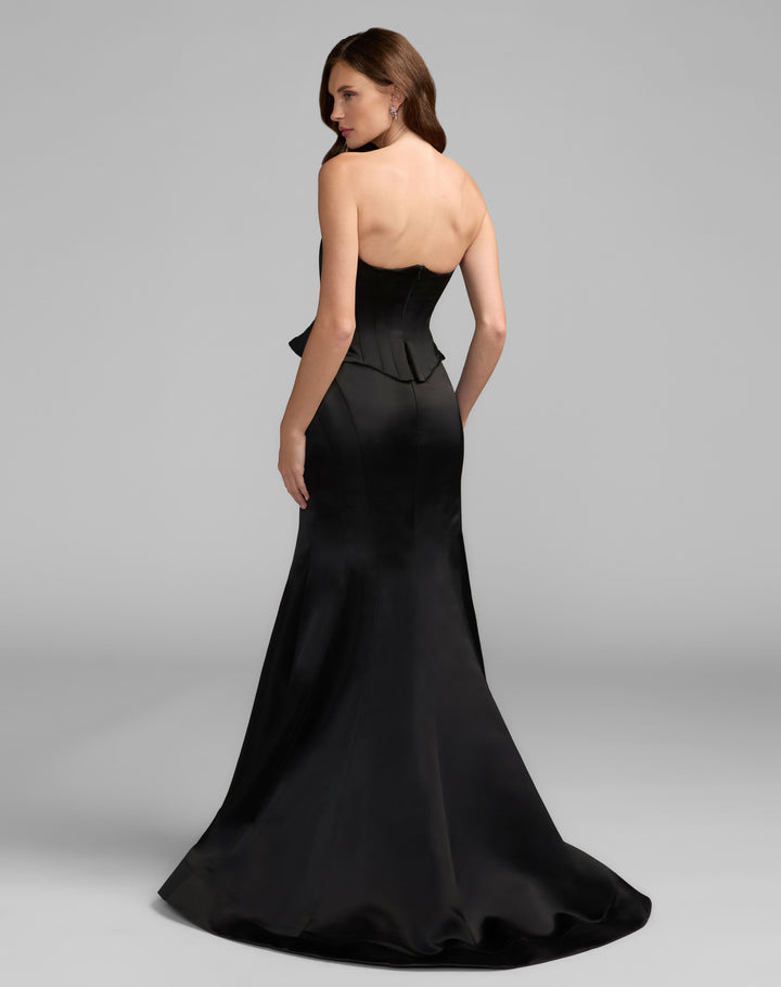Mac Duggal 21270 Strapless Satin Corset Peplum Gown