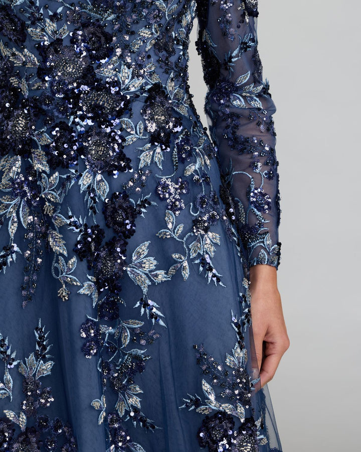 Mac Duggal 21308 Embellished Floral A Line Gown
