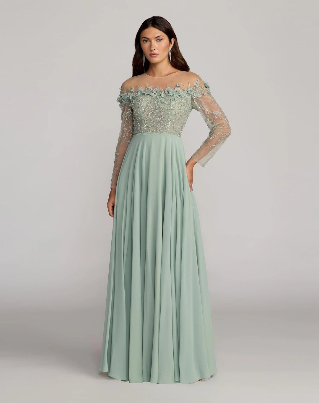 Mac Duggal 21315 Embellished Off the Shoulder Gown With 3D Flowers