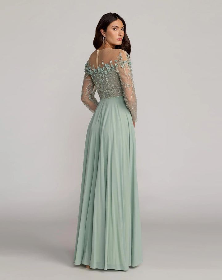 Mac Duggal 21315 Embellished Off the Shoulder Gown With 3D Flowers