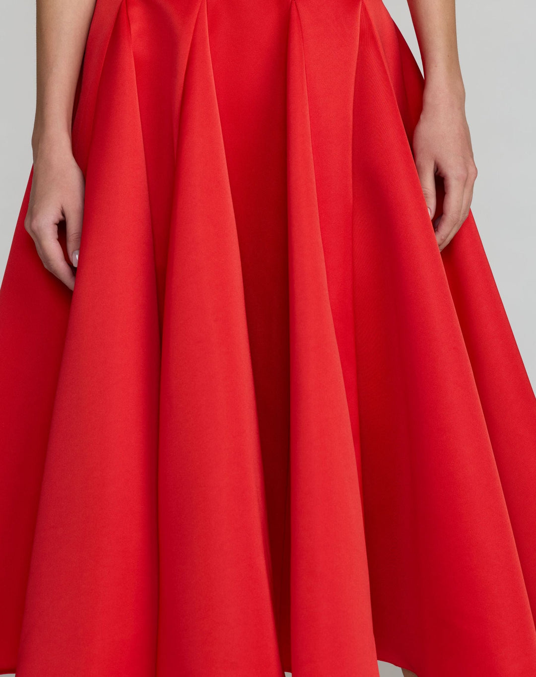 Mac Duggal 2364 One Shoulder Satin Midi Dress With 3D Flower
