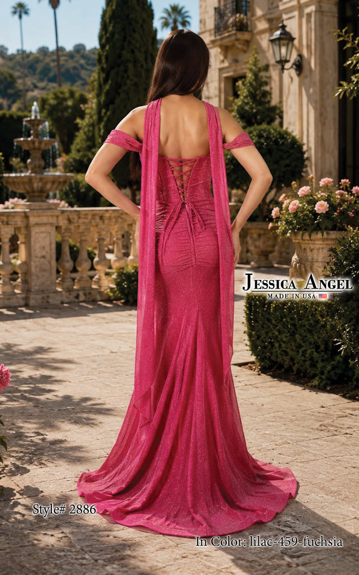 Jessica Angel 2886 lace-up back gown back view 3