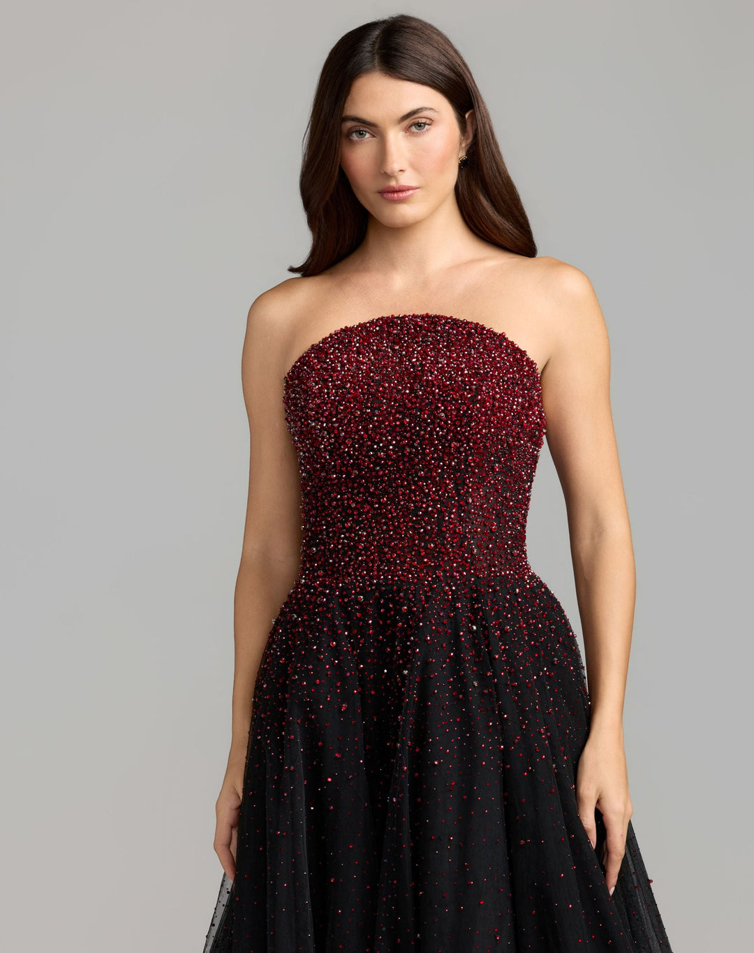 Mac Duggal 37084 Embellished Tulle Strapless Ball Gown