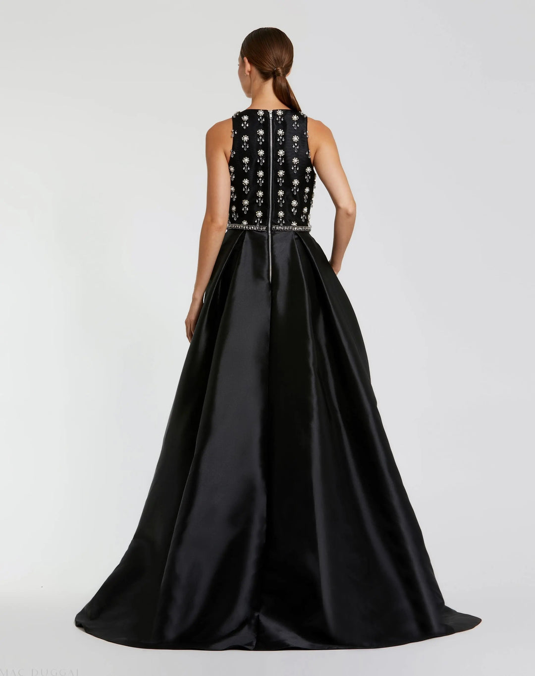 Mac Duggal 48803 High Neck Sleeveless Beaded Ball Gown