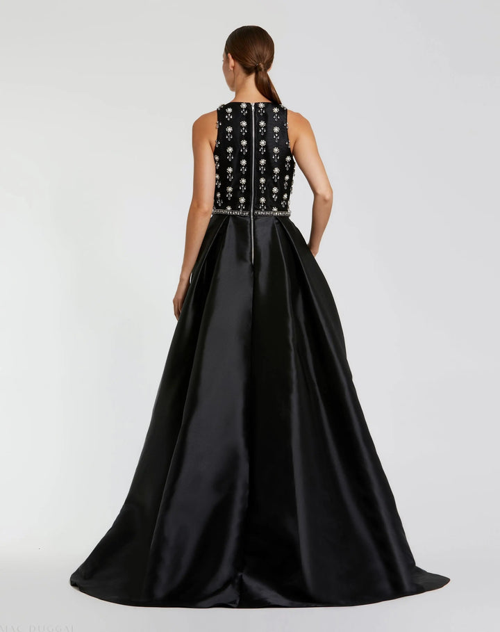 Mac Duggal 48803 High Neck Sleeveless Beaded Ball Gown