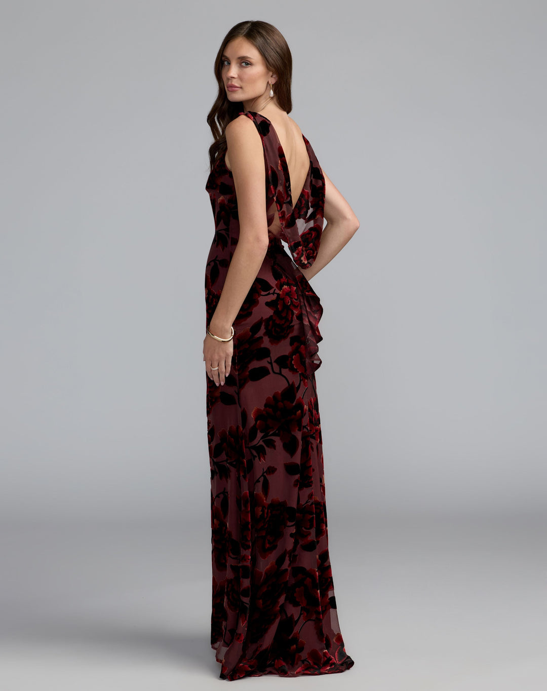 Mac Duggal 50177 Sleeveless Cowl Back Velvet Gown