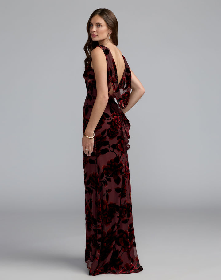 Mac Duggal 50177 Sleeveless Cowl Back Velvet Gown