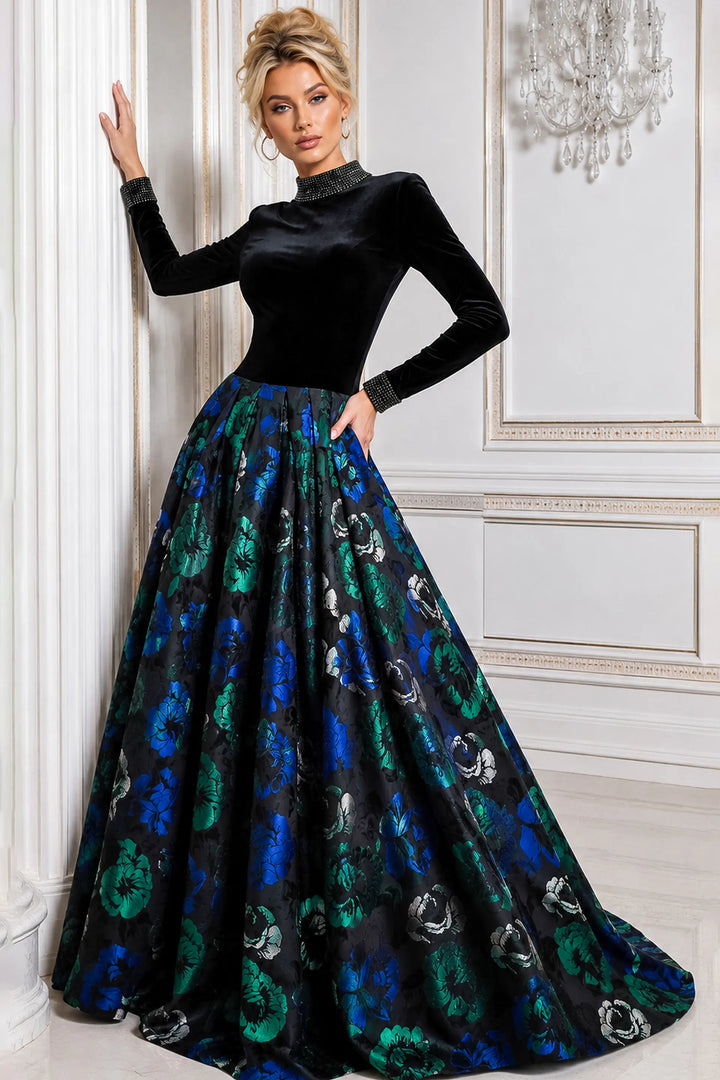 Jovani 51940 high neck A-line gown view 4