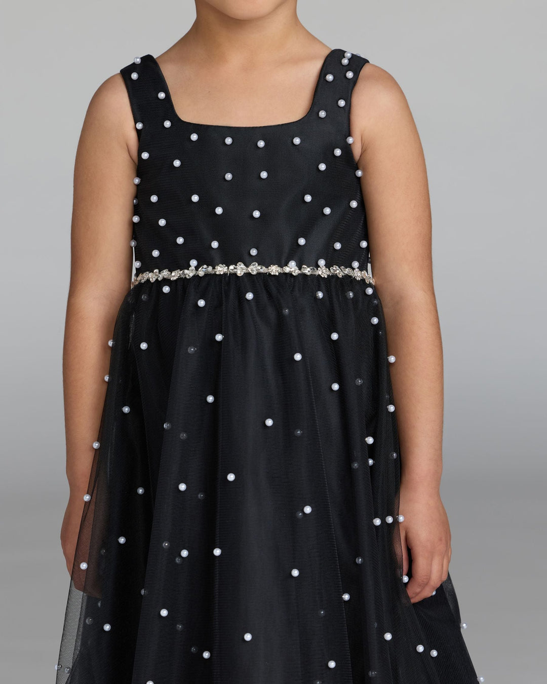 Mac Duggal 56542 Girls Pearl Tulle Maxi Dress