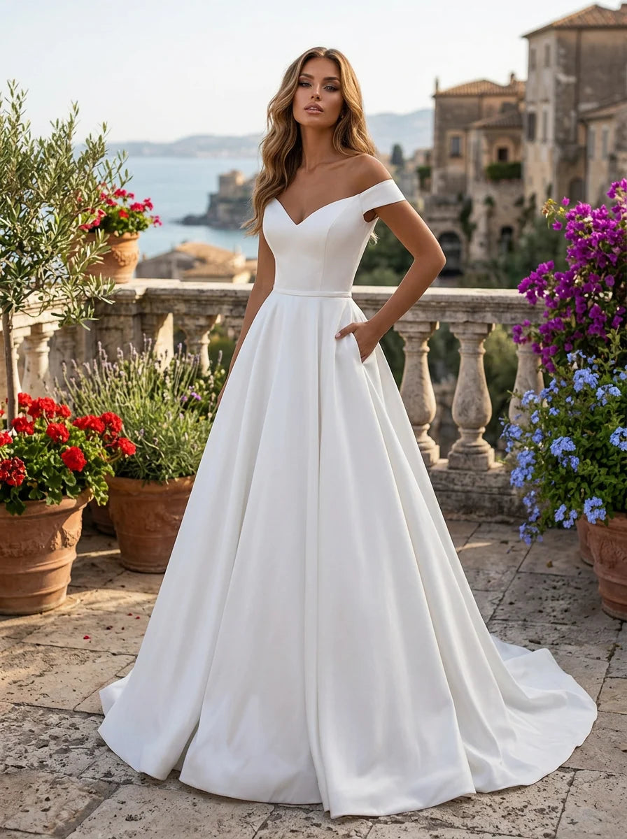 Clarisse 600546 Off Shoulder Bridal Dress