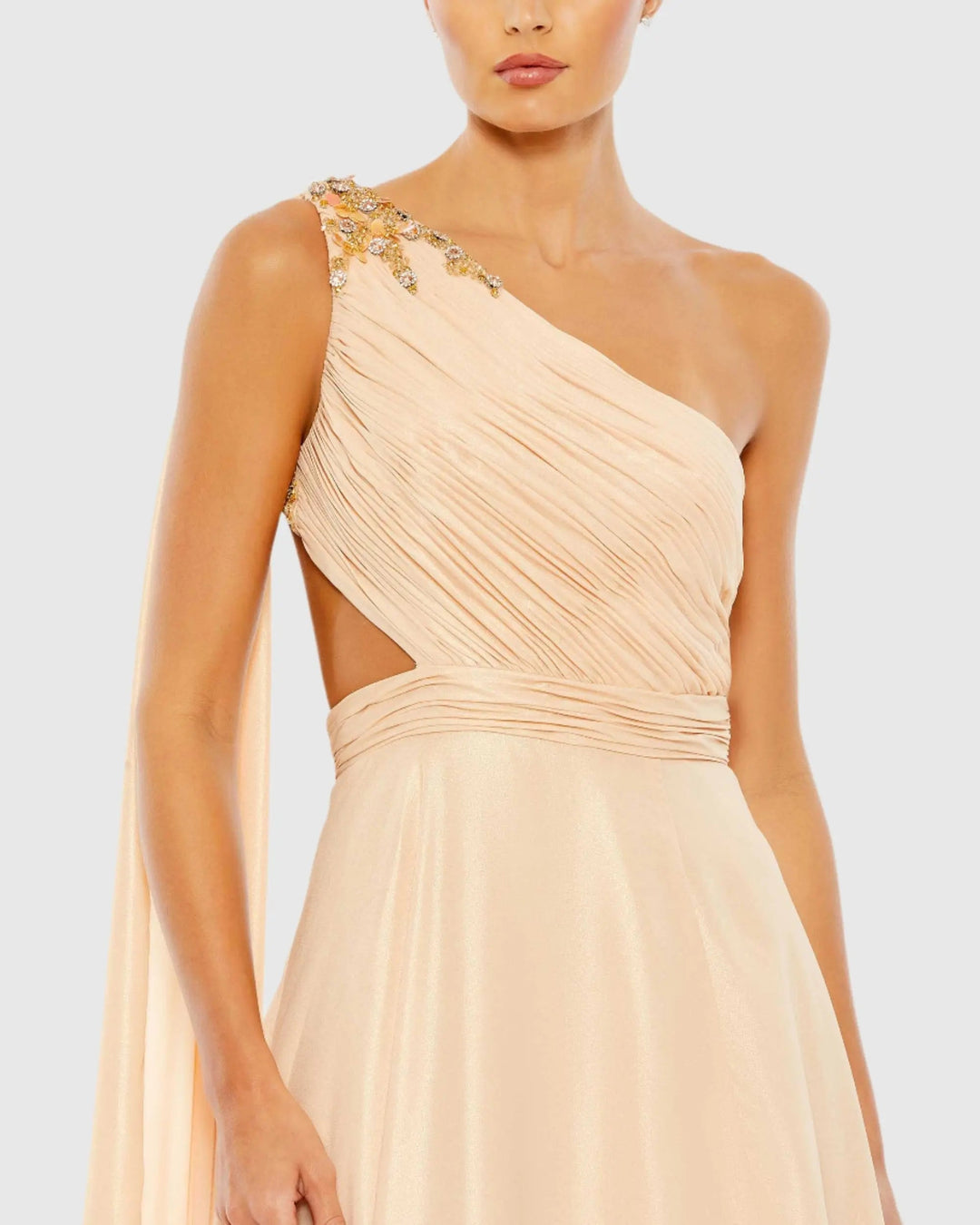 Mac Duggal 68053 One Shoulder Open Back Flowy Gown