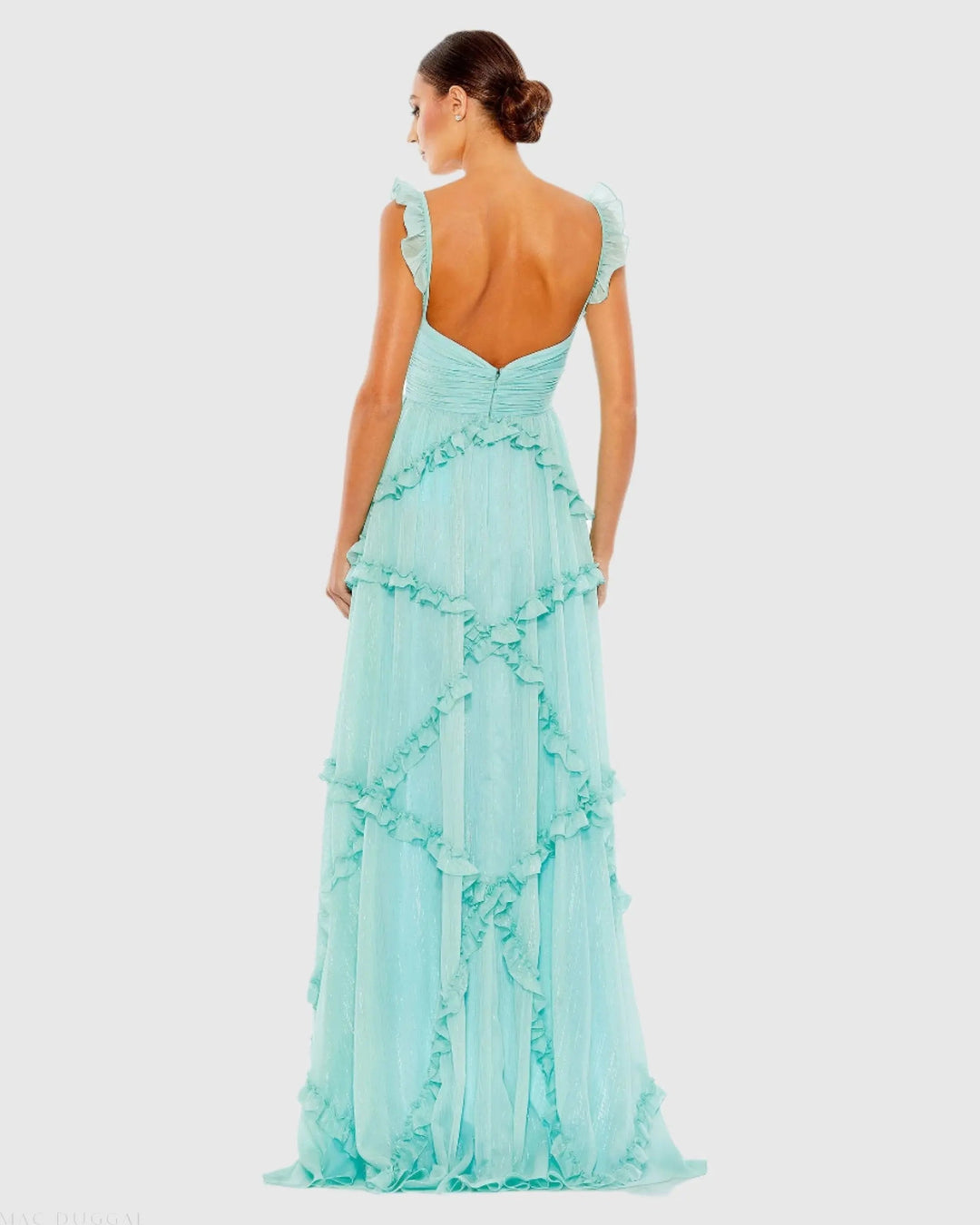Mac Duggal 68093 Ruffle Tiered Sleeveless Flowy A Line Gown