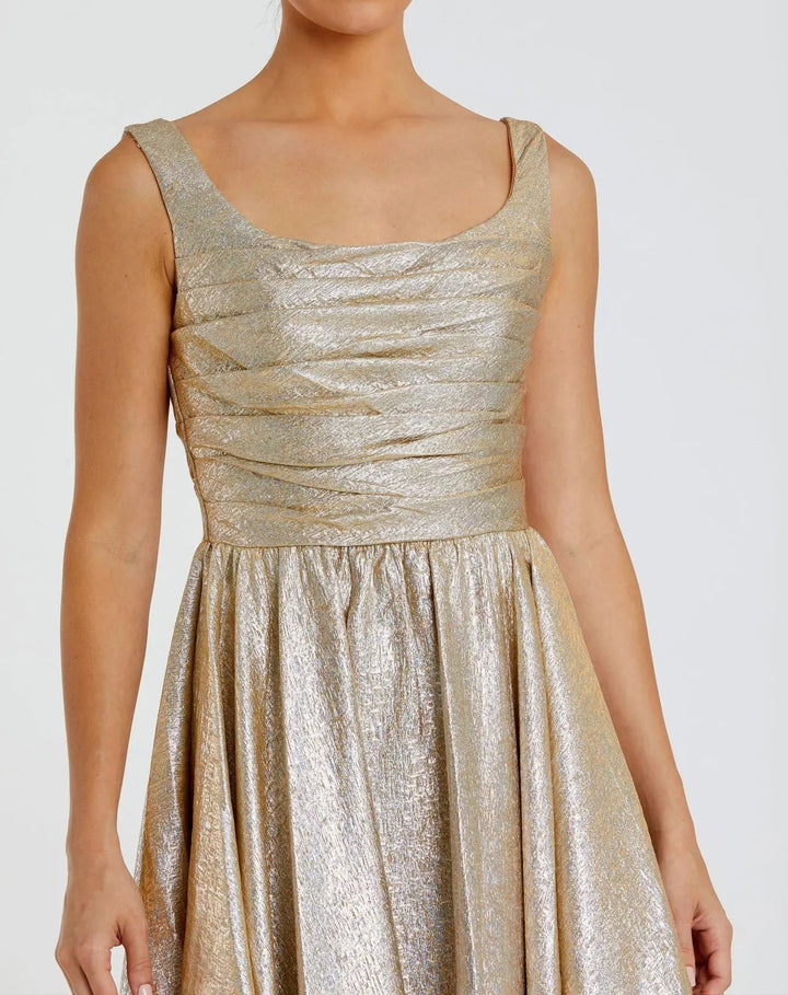 Mac Duggal 68349 Metallic Pleated Bodice Ballgown