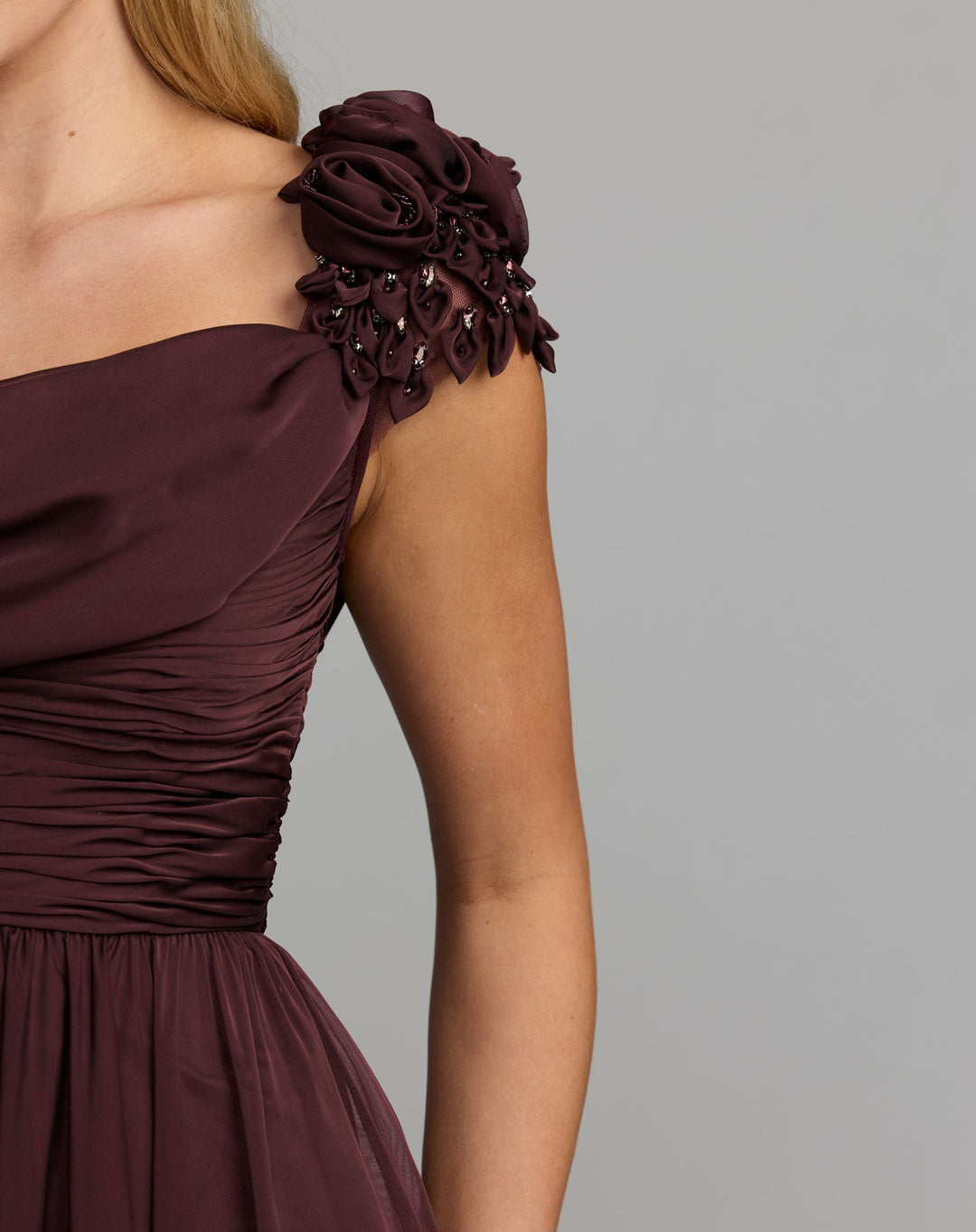 Mac Duggal 69088 Chiffon Cowl Neck Embellished Cap Sleeve Gown