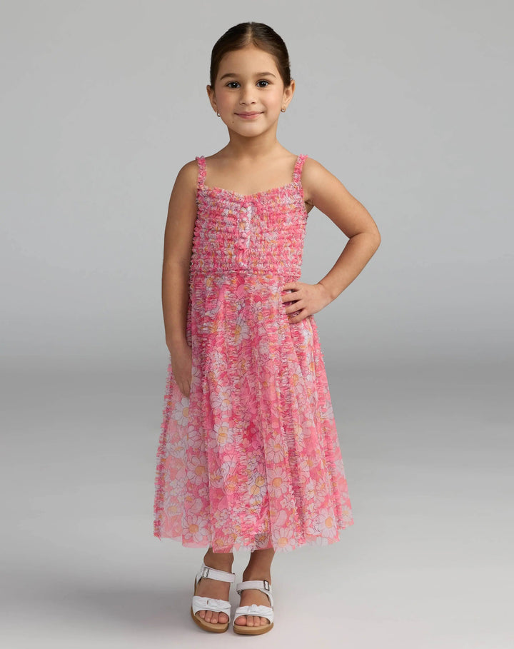 Mac Duggal 8068 Girls Floral Print Ruffle Mini Dress
