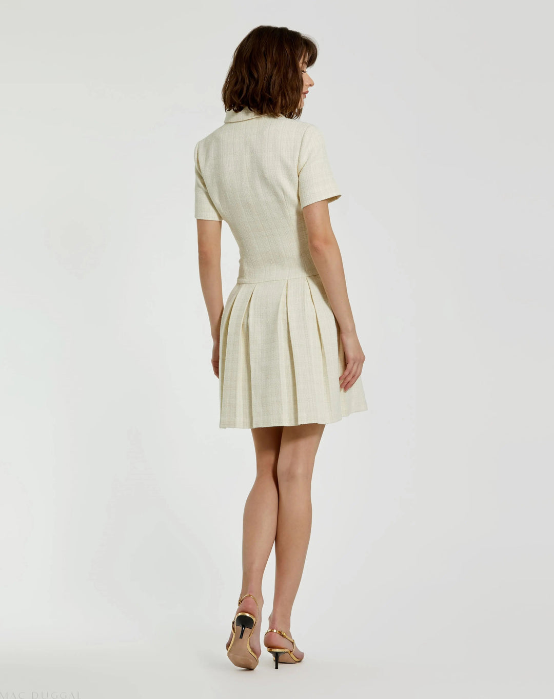 Mac Duggal 81038 Tweed Short Sleeve Blazer Mini Dress