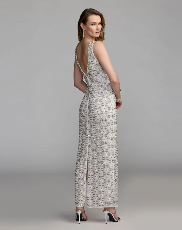 Mac Duggal 93807 Pearl Embellished Sleeveless Column Dress