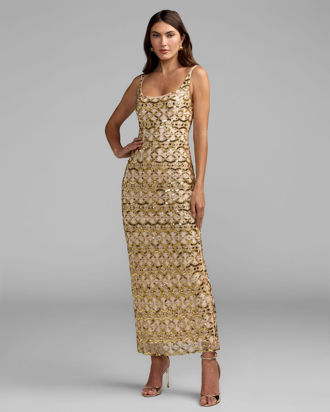 Mac Duggal 94376 Embellished Scoop Neck Column Gown