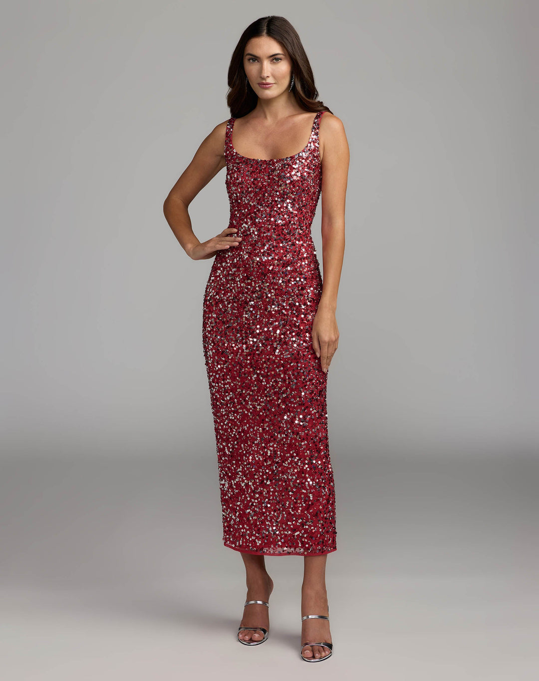 Mac Duggal 94441 Sequin Sleeveless Midi Dress