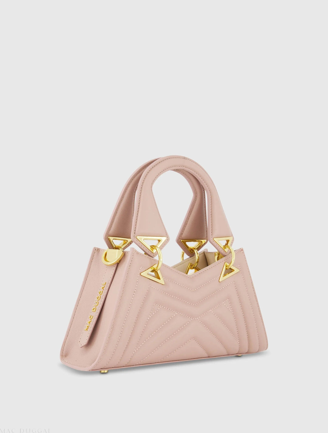 Mac Duggal H90048 Angular Quilted Napa Leather Handbag