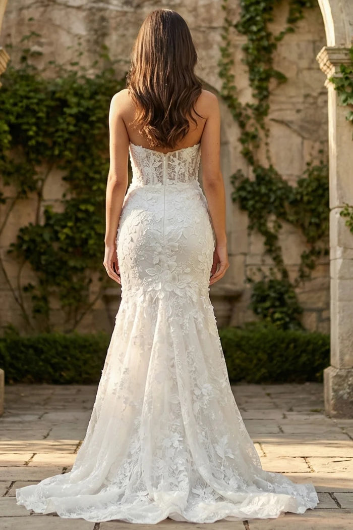 Jovani JB02836 Strapless Embroidered Bridal Dress