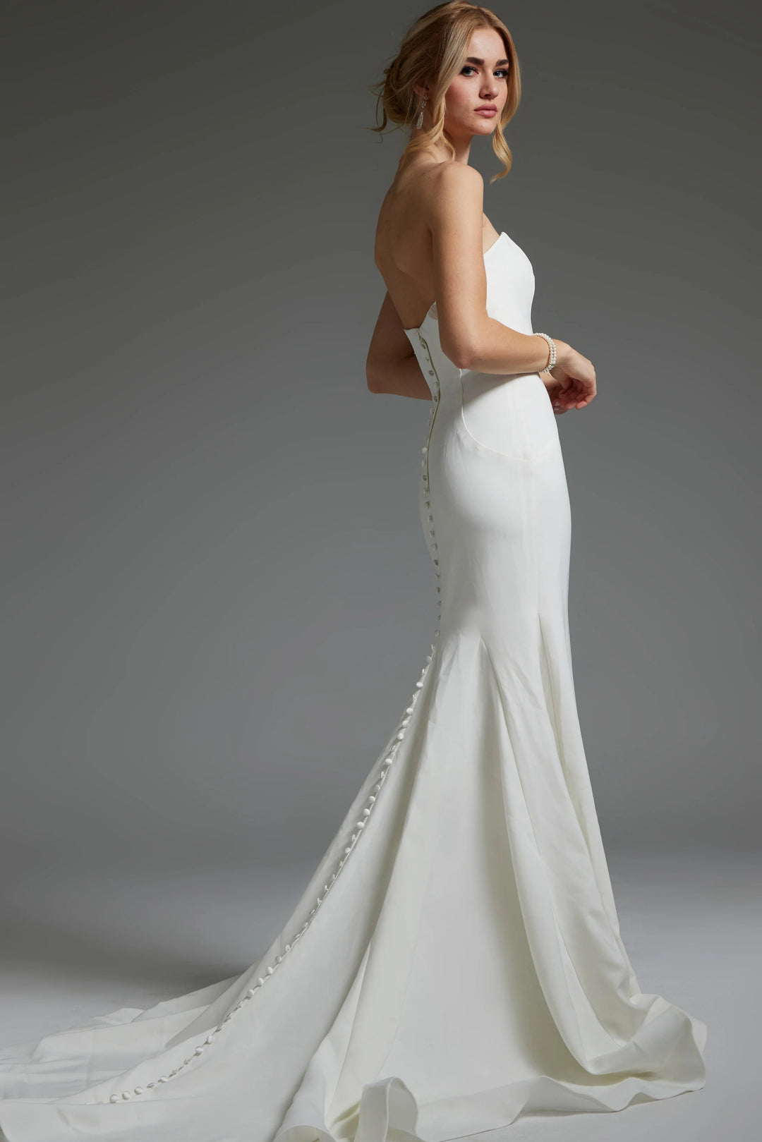 Jovani JB06912 Strapless Sweetheart Neck Wedding Dress