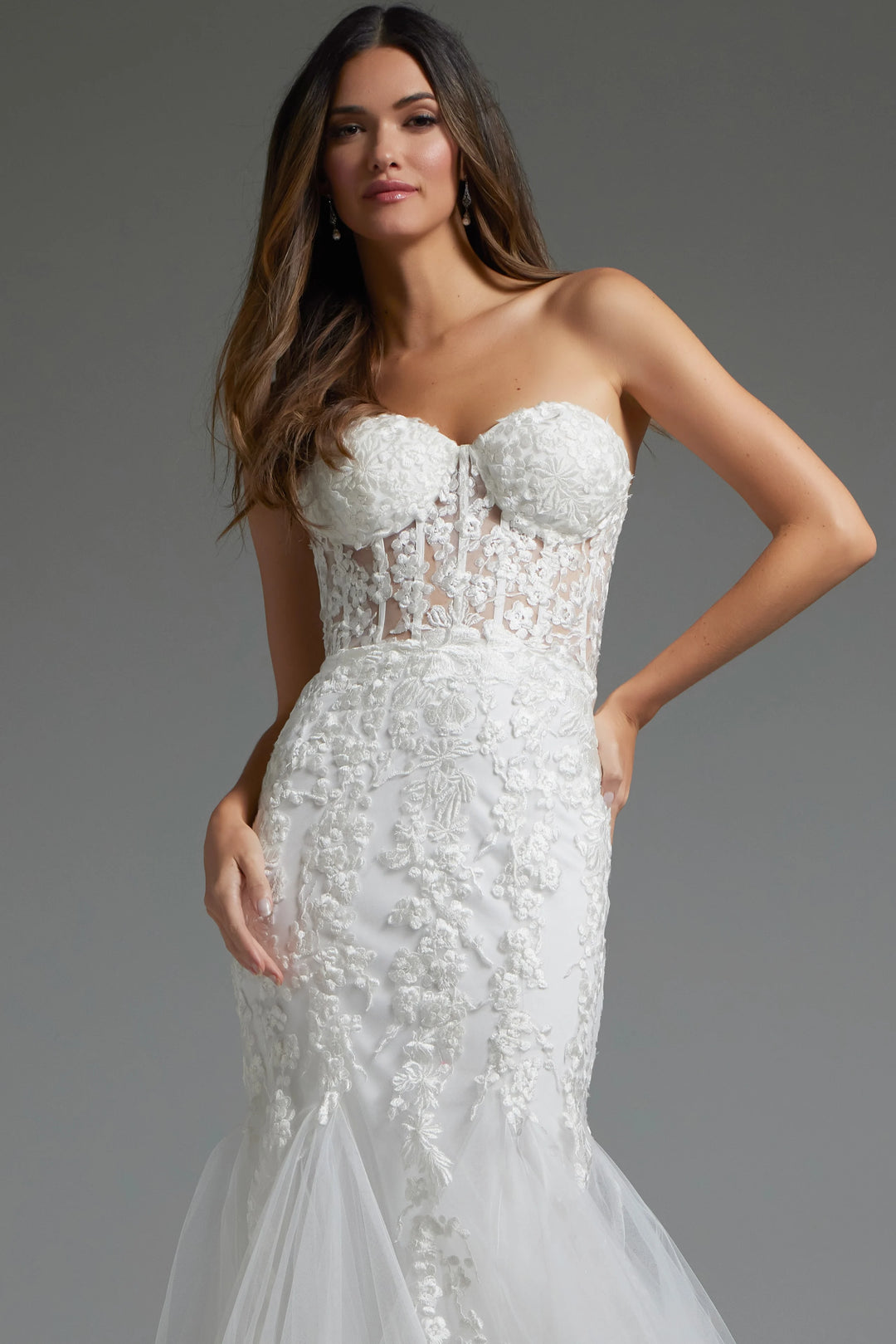 Jovani JB07260 Embellished Mermaid Bridal Dress