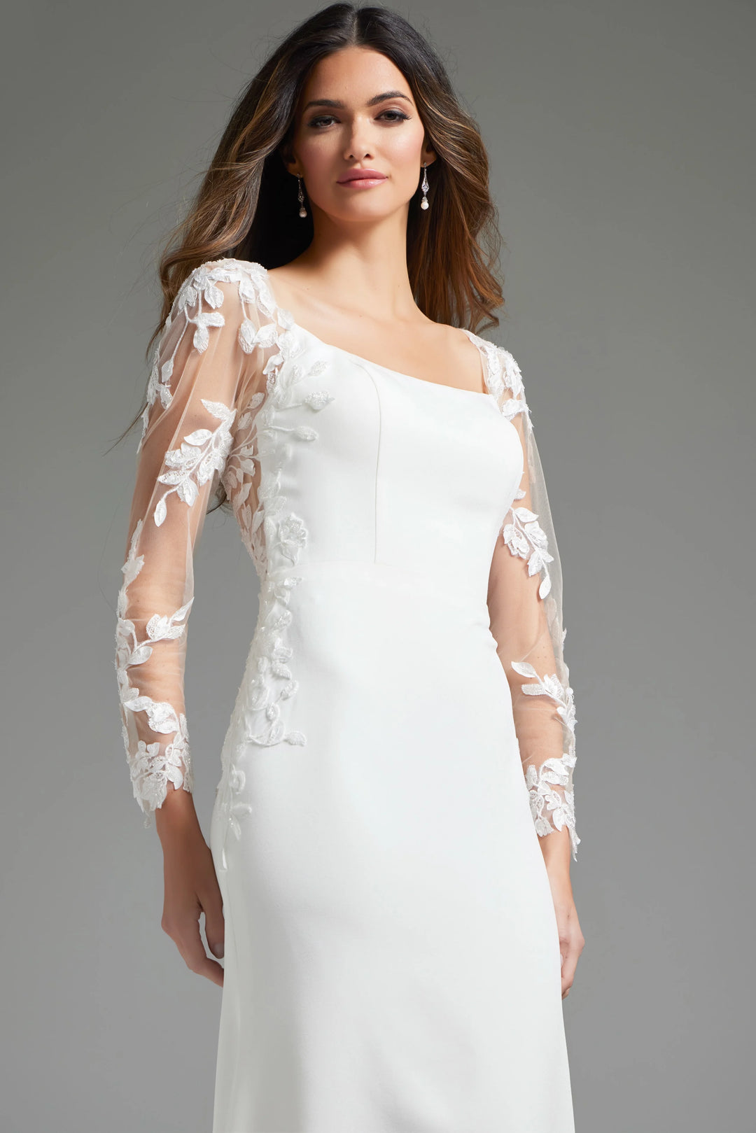 Jovani JB42297 Long Sleeve Sheath Bridal Dress