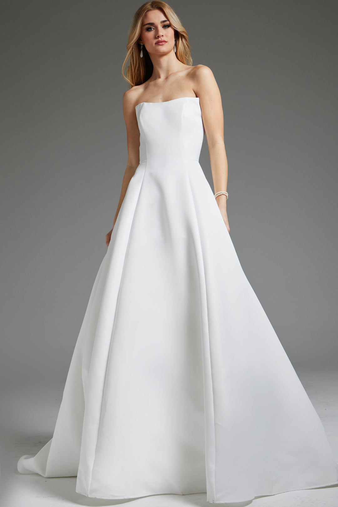 Jovani JB42346 A Line Strapless Bridal Dress