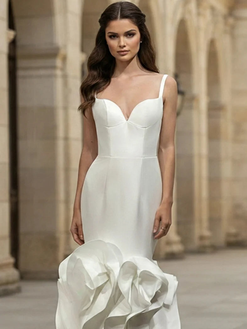 Jovani JB45569 Sculpted Ruffled Mermaid Bridal Gow