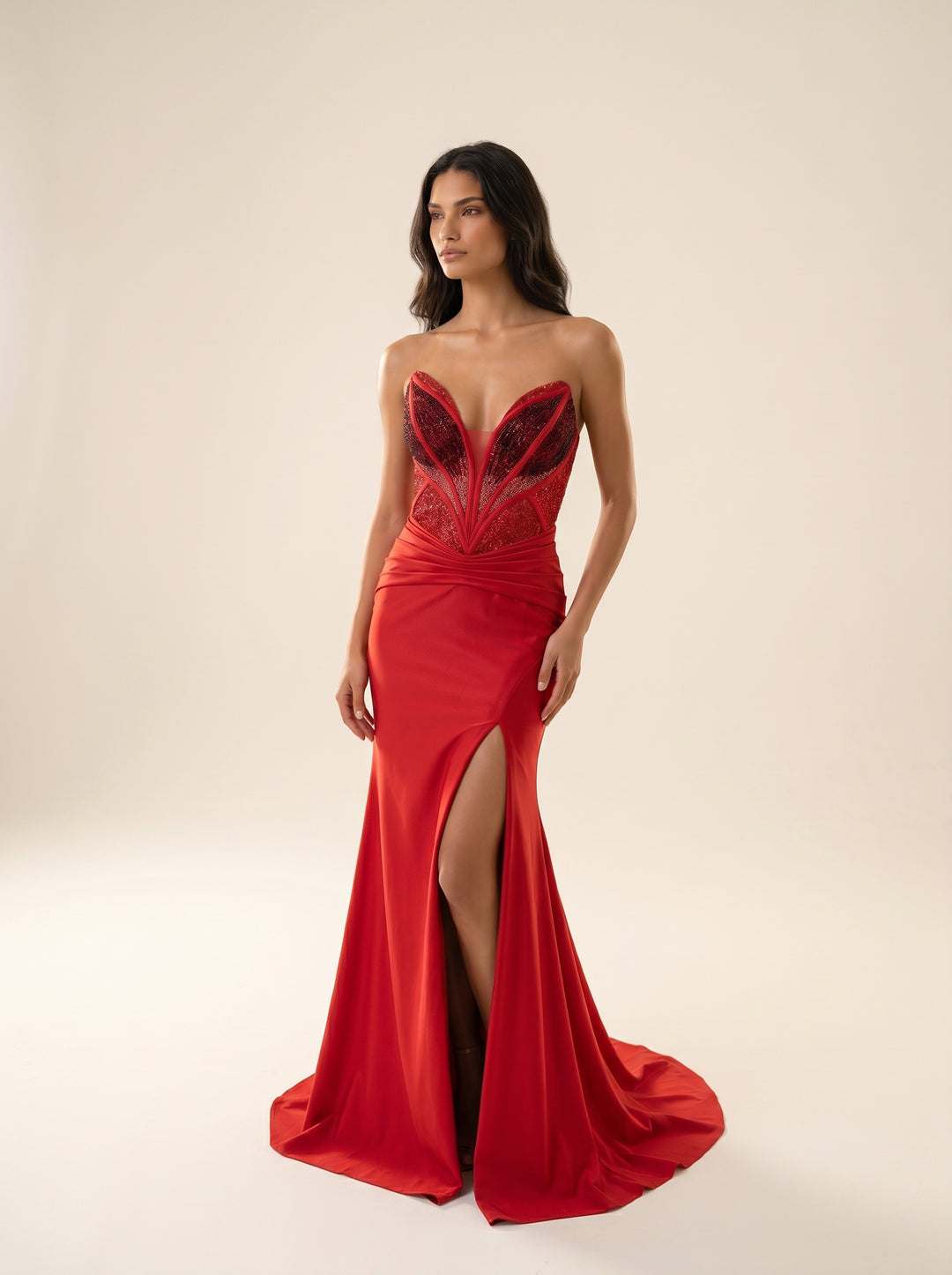 Modessa Couture M26721 Sweetheart Sleeveless Corset Dress
