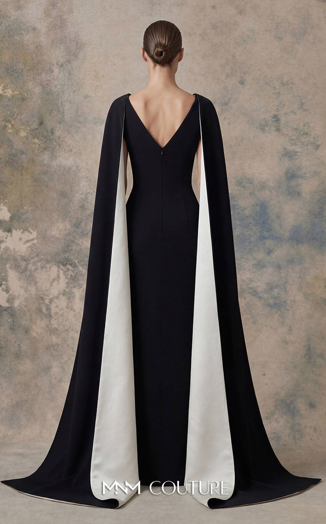 MNM Couture N0746 Sleeveless Caped Couture Dress