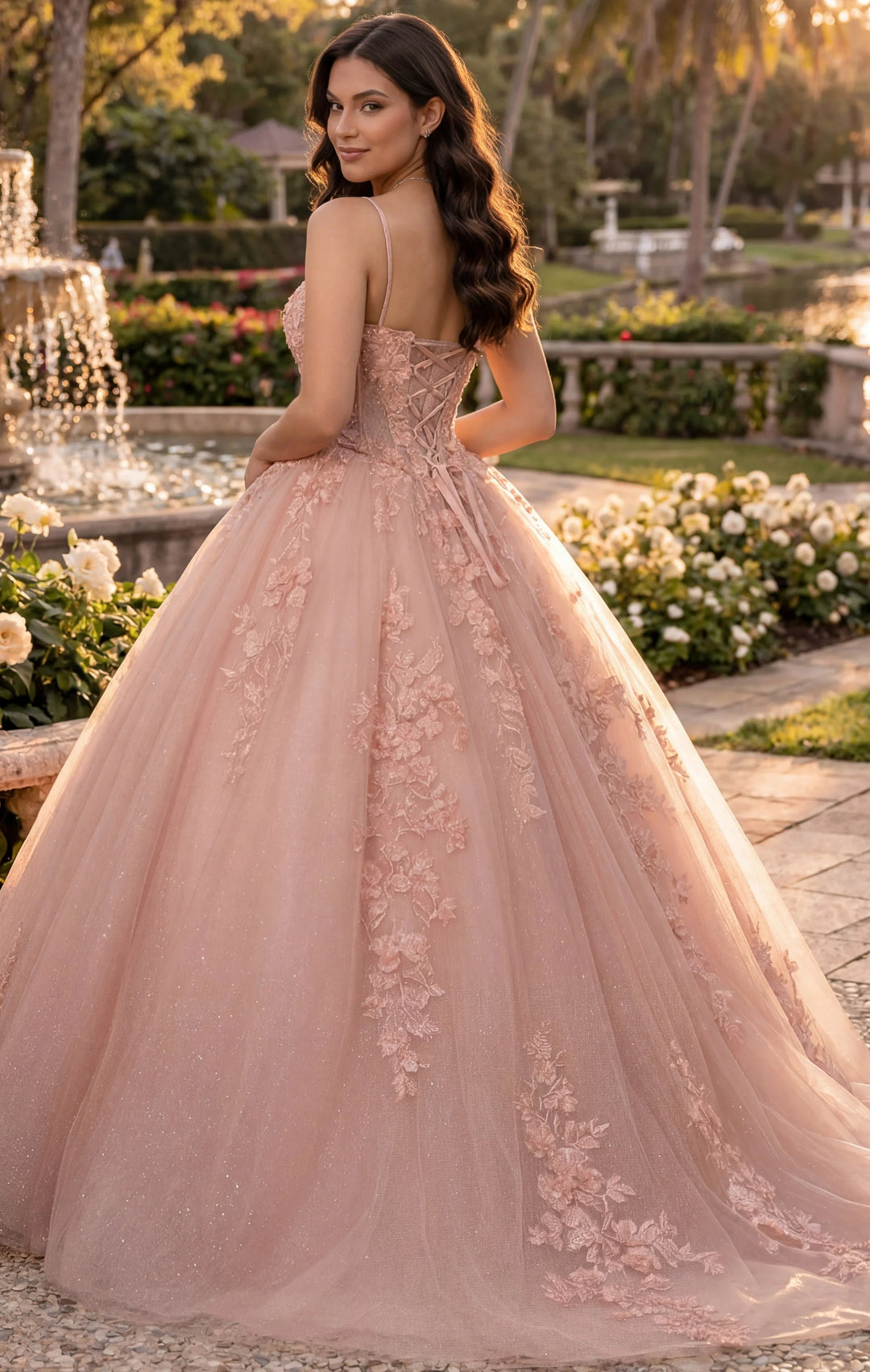 JovaniQ43431 Quinceañera Dress with Floral Appliques