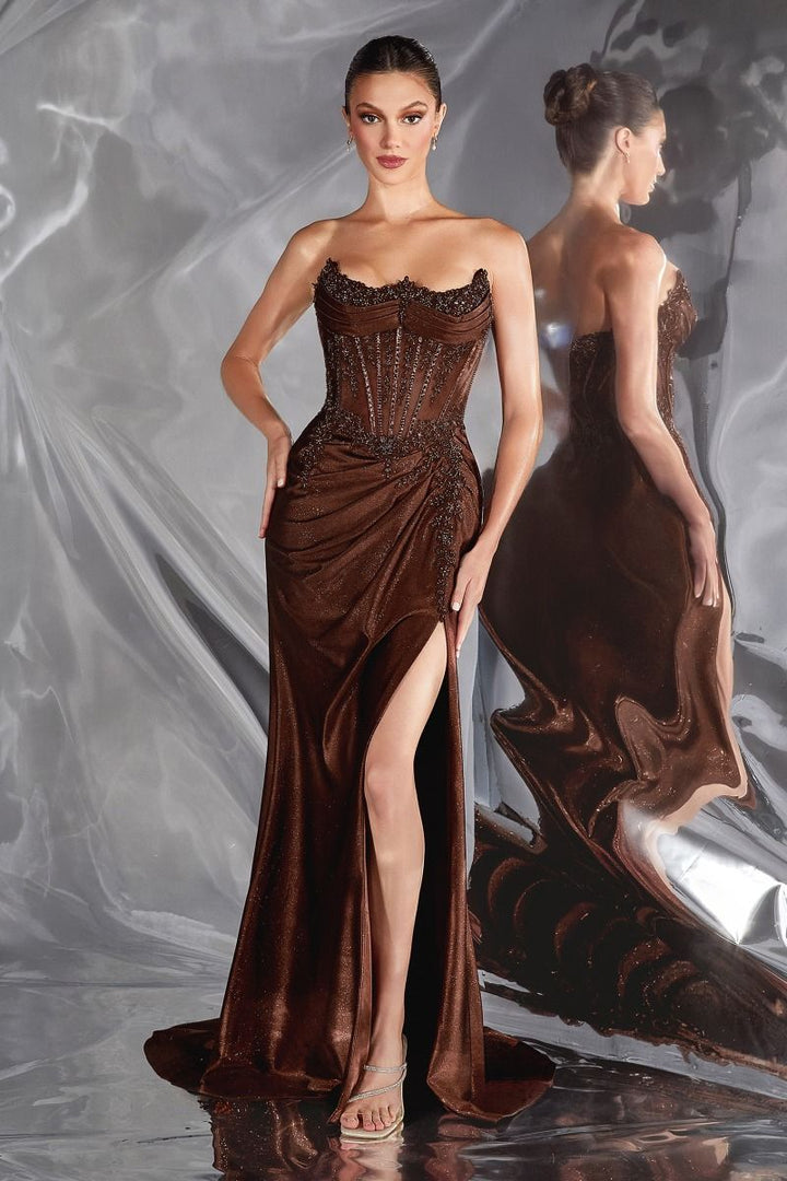 Ladivine CC463 Strapless Sleeveless Corset Prom Dress 2026 - FOSTANI.com