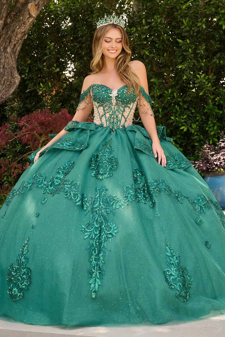 GLS Collective GL3846 sweetheart corset quinceanera ball gown front view