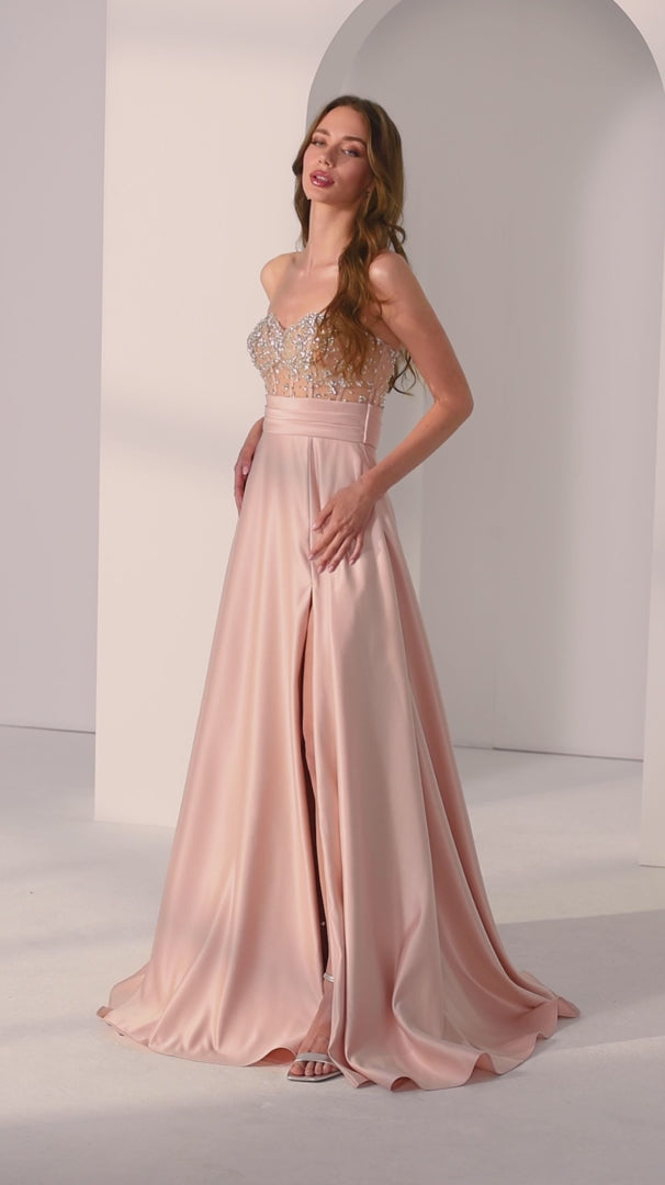 Morilee 49302 Strapless Satin Ball Gown Prom Dress 2026