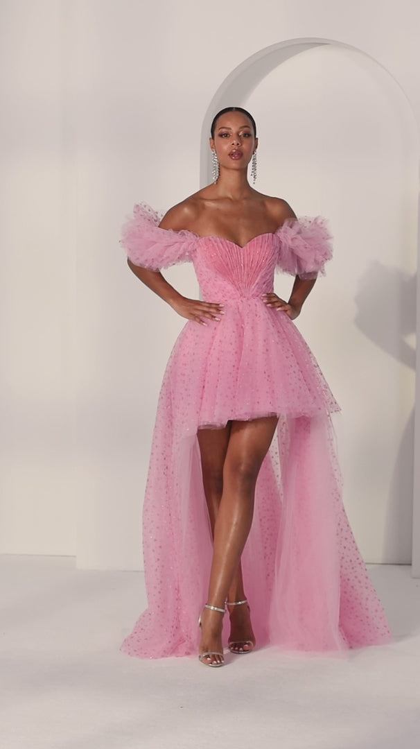 Morilee 49280 High-Low Glitter Tulle Prom Dress 2026